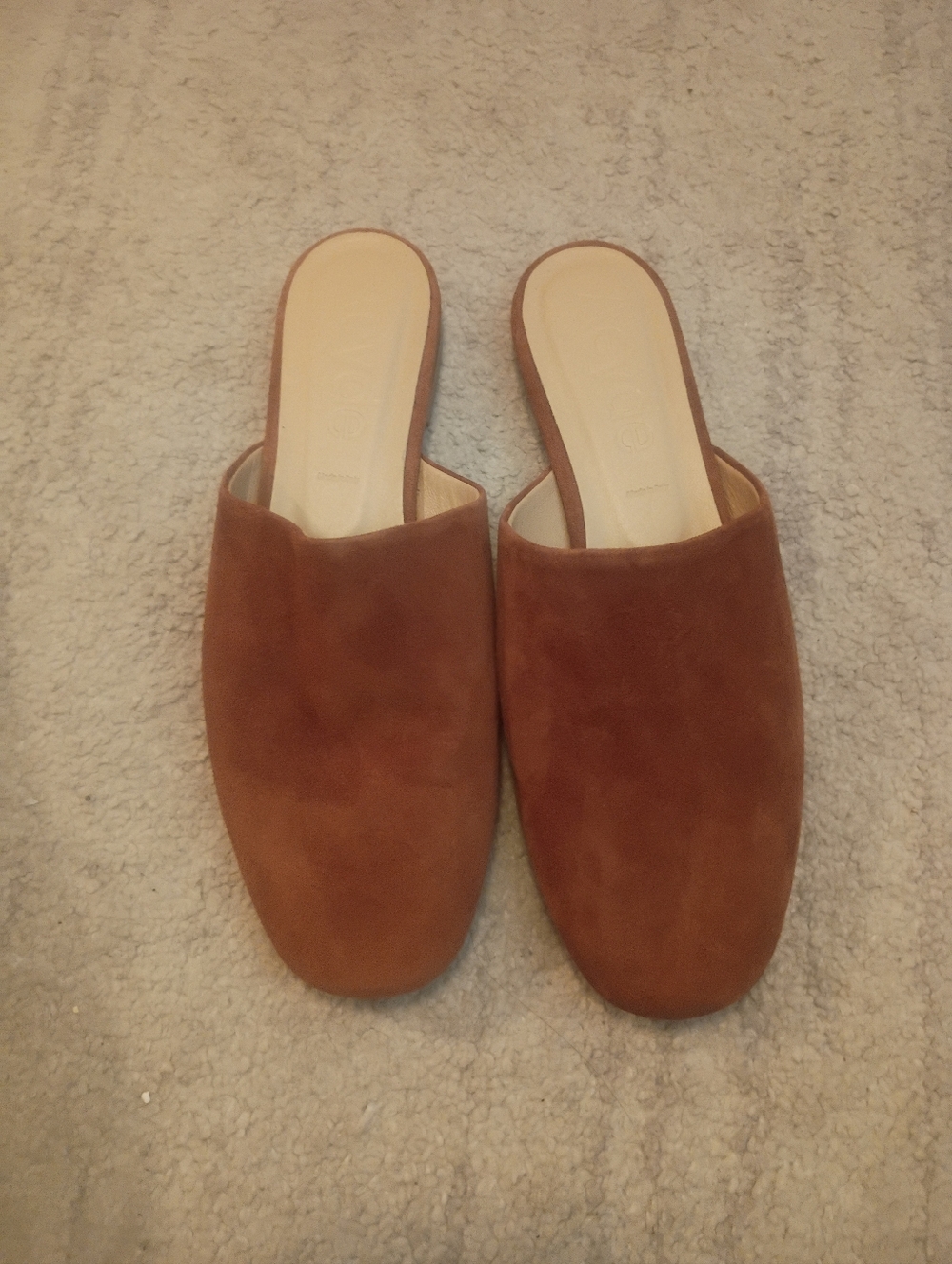 Aeyde Suede Kelly Mules in Brandy, size 6